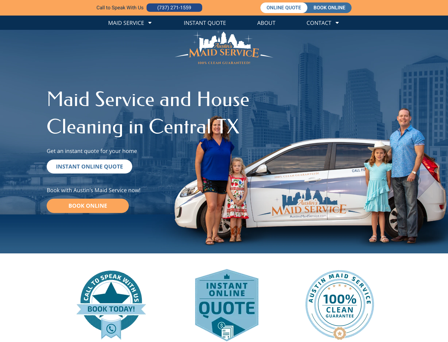 Example desktop capture used in a residential cleaning conversion audit
